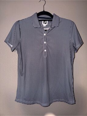 FootJoy Navy & White Houndstooth Polo - Women's